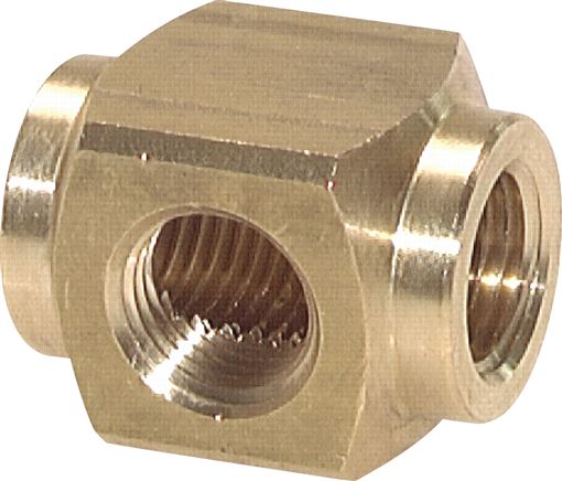 Kreuz-Verteiler 3 x G 1/4",Messing
