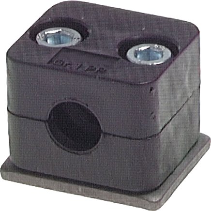 Rohrschelle, 10mm, Baugröße 0, leichte Baureihe (nur eine seitliche Befestigungs, mit Anschweißplatte