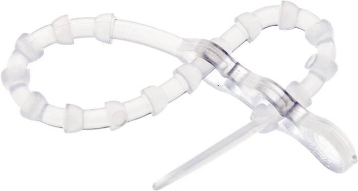 Lösbarer Kabelbinder, 120mm, 2 Befestigungsaugen, natur