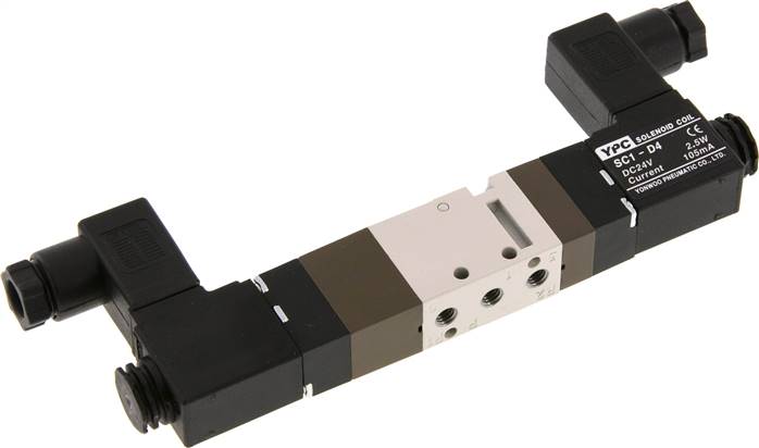 5/3-Wege Magnetventil, M 5, Mittelstellung entlüftet, 24 V=