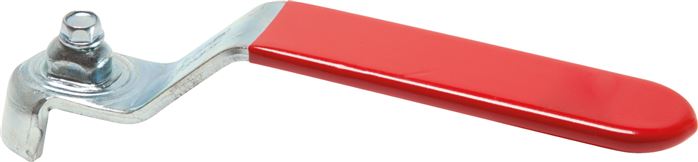 Kombigriff-rot, Größe 2, Flachstahl (Stahl verzinkt mit Kunststoffüberzug)