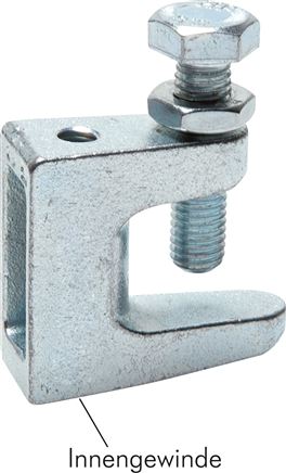 Trägerklemme aus Temperguss verzinkt, M 10 (1 - 20 mm)