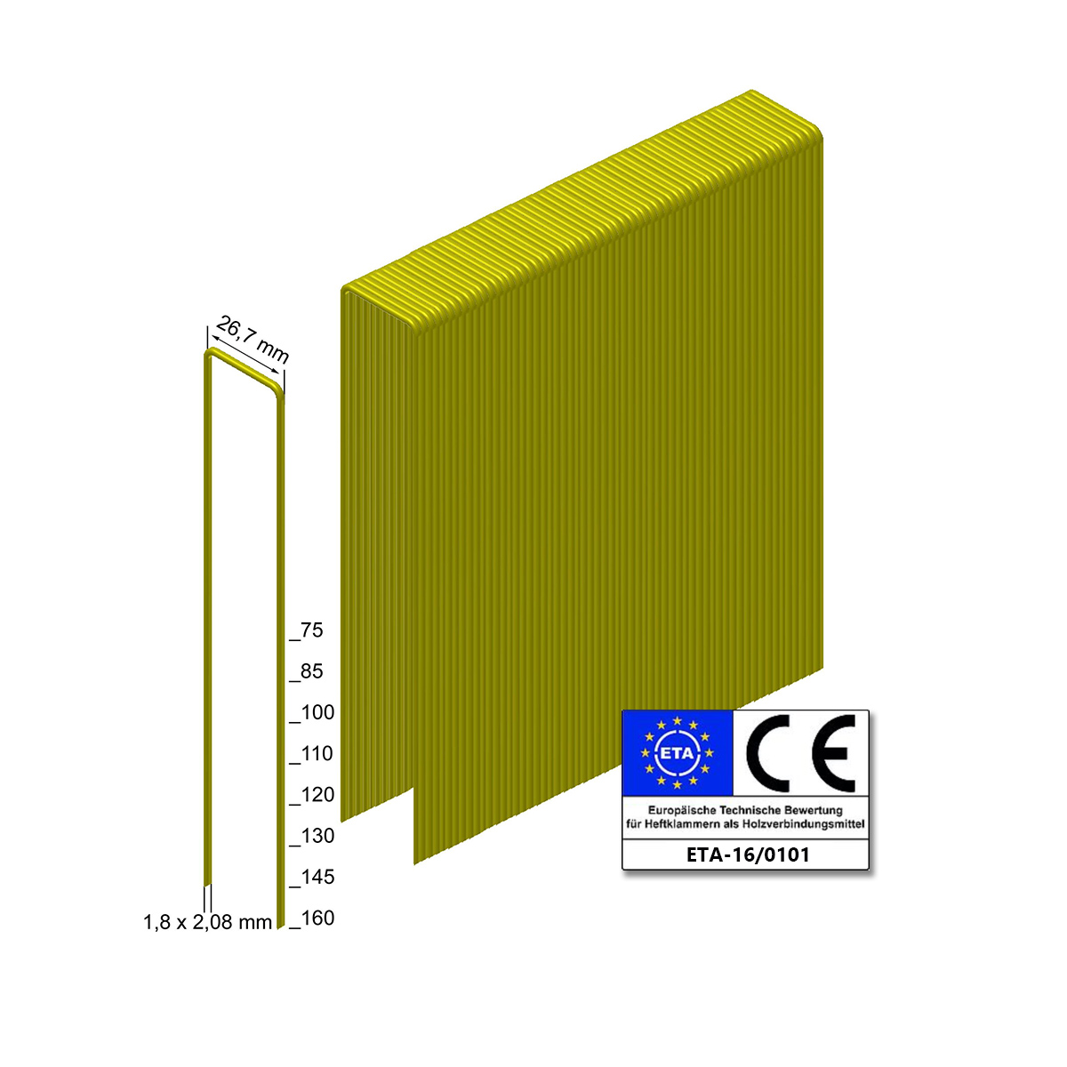 Prebena Heftklammern WP130CRFHA-ETA rostfrei - neue VPE 1.450 Stück