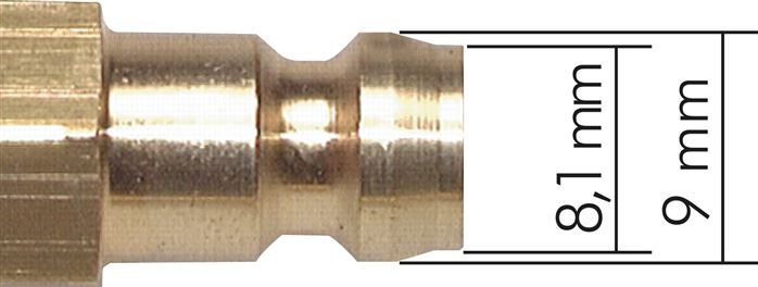Temperier-Schnellkupplung (Winkel 45°) 9mm Zapfen, 9 (3/8")mm Schlauch, ohne Ventil