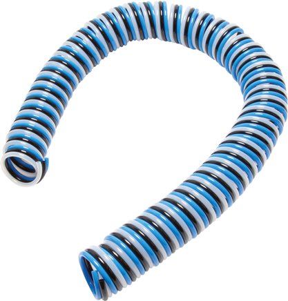 PU-Spiralschlauch 8 x 6mm 2,5mtr. Arbeitsl. Trio-Schlauch (3-fach), radialer Abgang
