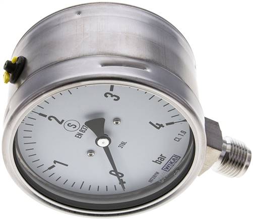 Sicherheits-Manometer senkrecht, 100mm, 0 - 4 bar