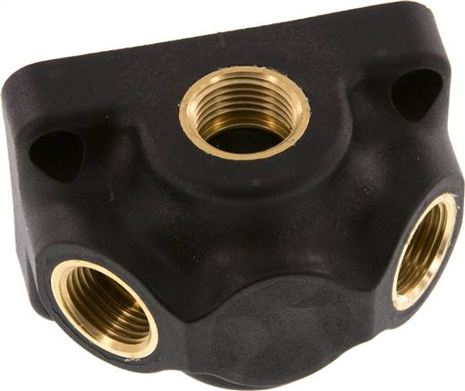 Wanddose (Luftweiche) G 1/2"-2 x G 1/2", Durchgangsverteilerdose