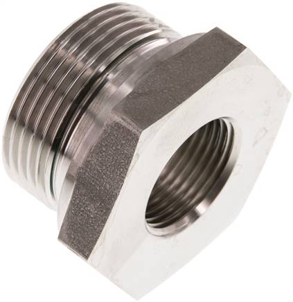 Hydraulik-Reduzierung G 1-1/4"(AG)-G 3/4"(IG), 1.4571, Elastomerdichtung