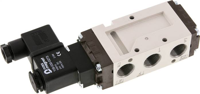 5/2-Wege Magnetventil, G 3/8", Federrückstellung, 24 V=