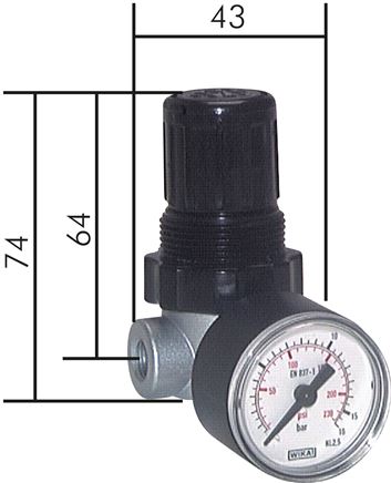 Mini-Druckregler G 1/4", 0,1 - 3,5 bar