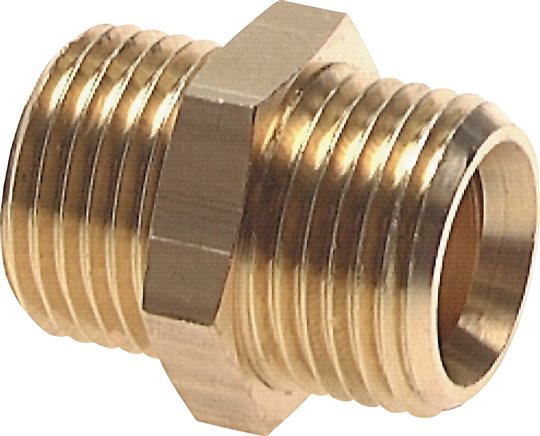 Doppelnippel G 1-1/2"-G 1", Messing/Rotguss