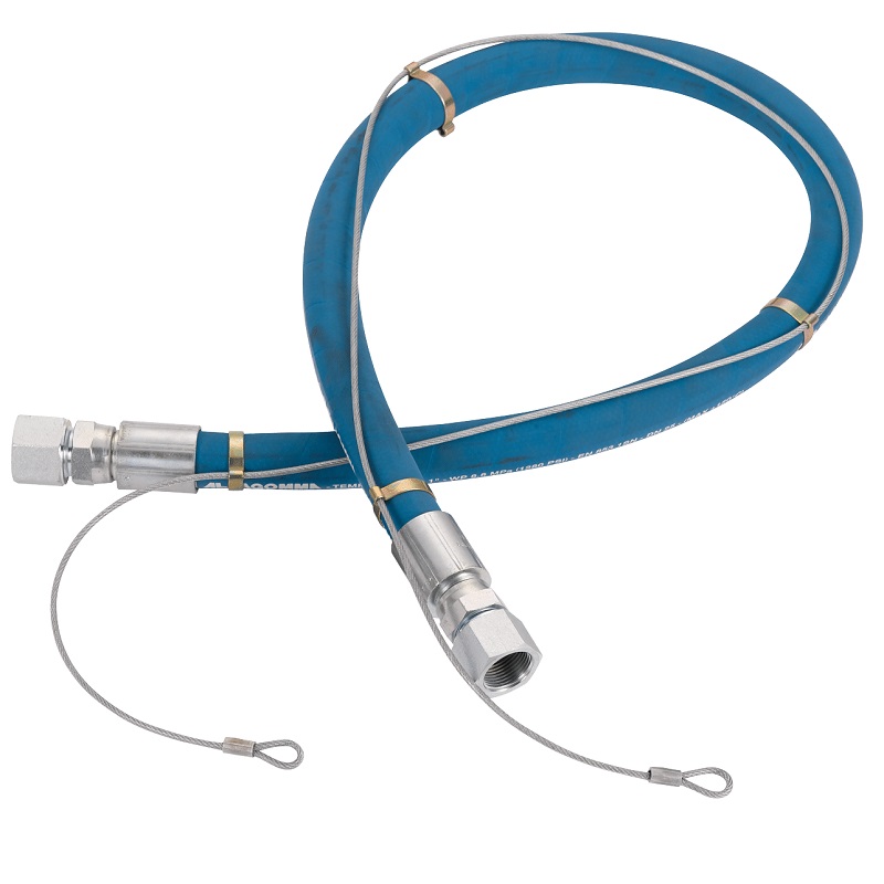 Prevost Verbindungsschläuche mit Sicherheitsstahlseil - Drehkupplungen mit Innengewinde, IG G 3/4 BSPP