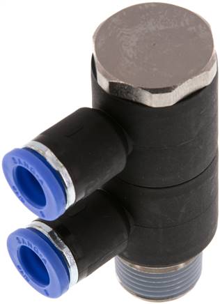 Steck-Mehrfachverteiler, 2-fach R 3/8"-8mm, IQS-Standard
