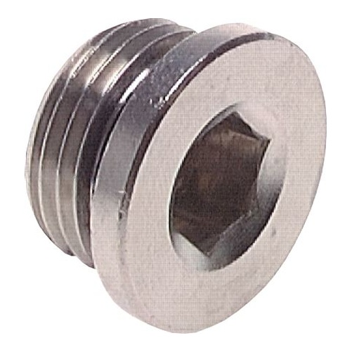 Tappo di chiusura, esagono incassato G 1/4", ottone nichelato