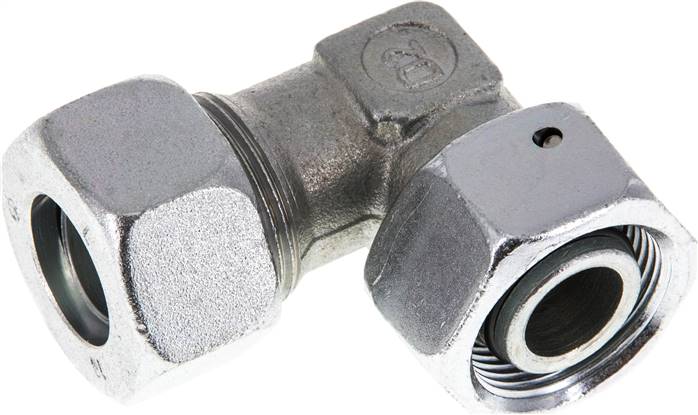 Einstellb. Winkel-Schneidringverschr. 18 L (M26x1,5), Stahl verzinkt, mit Dichtkegel und O-Ring