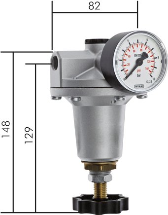 Präzisionsdruckregler G 1/4", 0,5 - 10 bar Standard 3