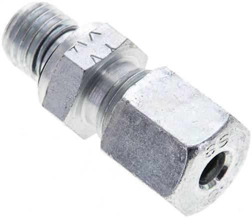 Gerade Schneidringverschr. M 12x1,5-6 S (M14x1,5), Stahl verzinkt, Dichtung FKM