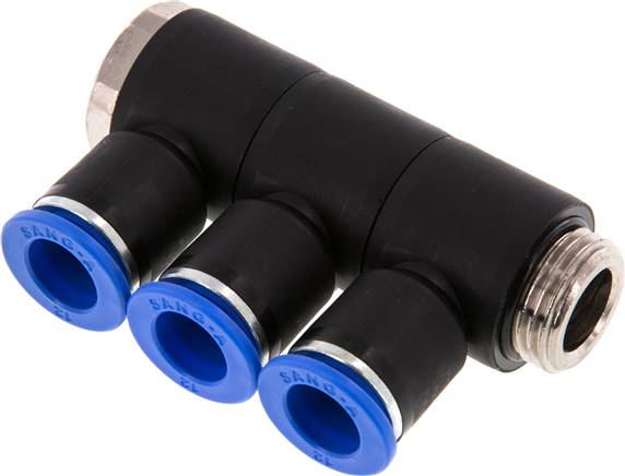 Steck-Mehrfachverteiler, 3-fach G 1/2"-12mm, IQS-Standard