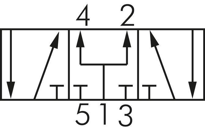 5/3-Wege (Mittelstellung belüftet)-Fußventil, G 1/2", Raste