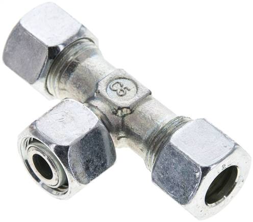 Einstellb. T-Schneidringverschraubung 12 L (M18x1,5), Stahl verzinkt