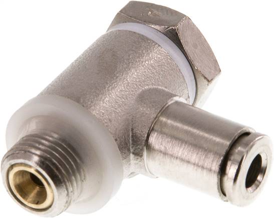 Winkel-Drosselrückschlagventil G 1/8"-4mm,zuluftregelnd, Messing, Eco