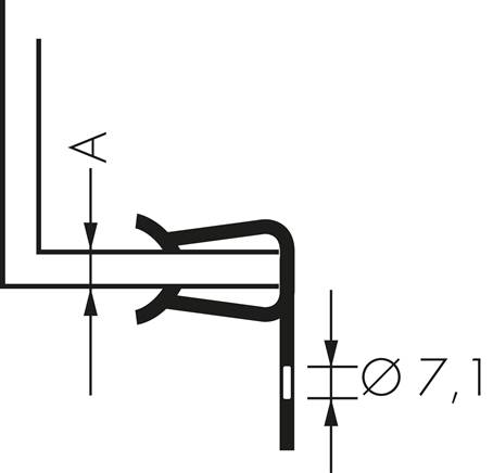 Trägerklemme, mit Bohrung 7,1, 2 - 3mm
