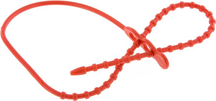 Lösbarer Kabelbinder, 665mm, 2 Befestigungsaugen, rot
