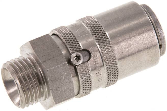 Temperier-Schnellkupplung 13mm Zapfen,M 16x1,5(AG), Edelstahl, ohne Ventil