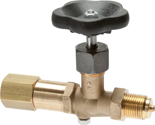 Manometer-Absperrventil G 1/2" Drehbare Muffe - Zapfen mit Schaft für Messgeräte, Prüfanschluss 	60 x 25 x 10, Edelstahl