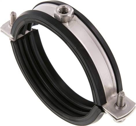 Rohrschelle, 86 - 91mm, 1.4404, mit Einlage, RS 91 G ESM8