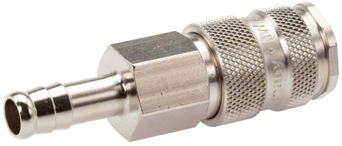 Schnellkupplung (NW7,2) 6 (1/4")mm Schlauch, Stahl gehärtet, vernickelt / Messing
