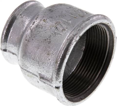 Rundmuffe Rp 2"-Rp 1-1/4", Temperguss verzinkt