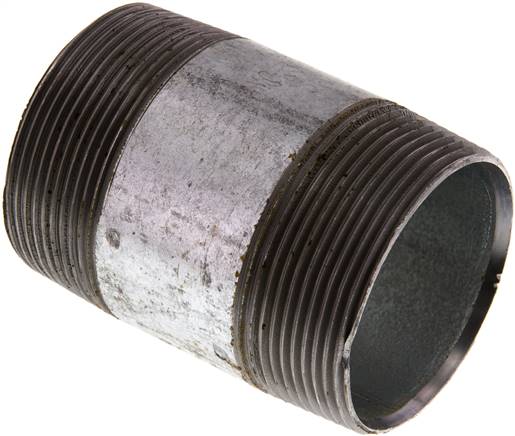 Rohrdoppelnippel R 2"-80mm, Stahlrohr ST 37 verzinkt