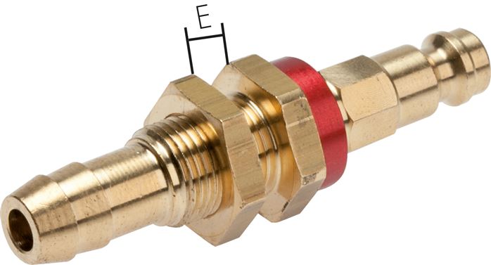 Schott-Kupplungsstecker (NW5) 6 (1/4")mm Schlauch, blau, Sechseck SW10