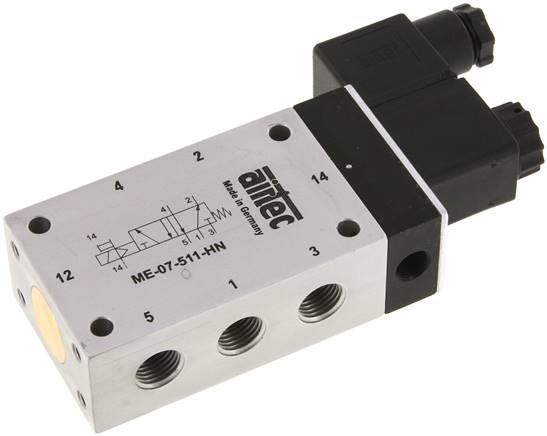 5/2-Wege Magnetventil mit Fremdluftanschluss, G 1/4" (Pilot G 1/8") 24VAC