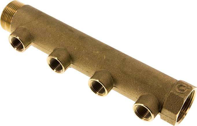 Verteilerrohr G 1-1/4"(IG/AG), Abgang 4 x G 1/2" (IG)