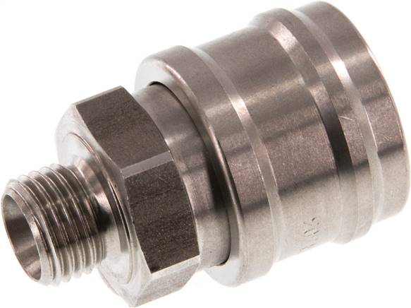 Schnellkupplung (NW7,2) G 1/4"(AG), Edelstahl, für Stecker beidseitig absperrend
