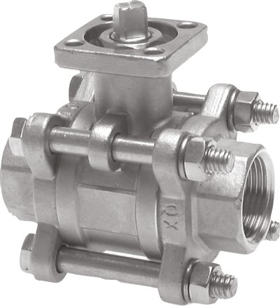 Edelstahl-Kugelhahn, Direktmontageflansch G 3", PN 63