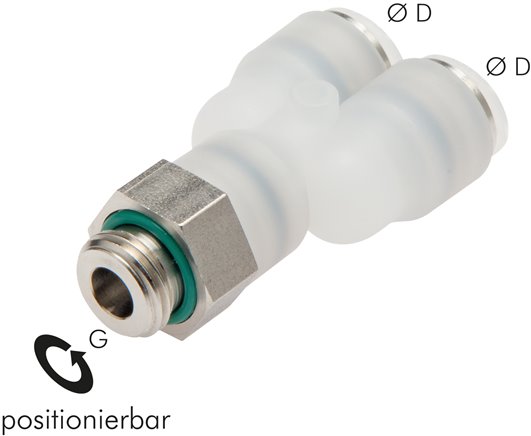 Y-Steckanschluss G 1/2"-12mm, IQS-PVDF, zylindrisch