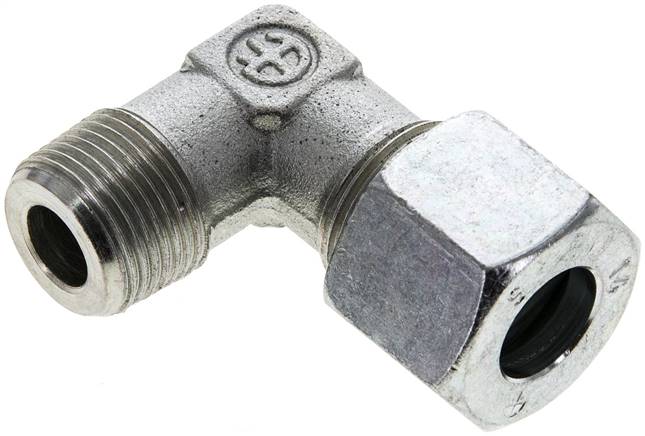 Winkel-Schneidringverschraub. M 20x1,5 (konisch)-14 S (M22x1,5), Stahl verzinkt