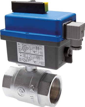 Elektr. Messing-Kugelhahn, G 1/2", 85 bis 240 V (AC/DC) (Sanitär)
