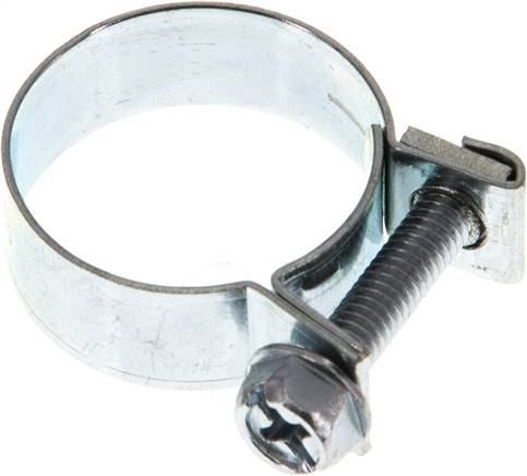 9mm Mini-Schlauchschelle, 19 - 21mm, Stahl verzinkt (W1)