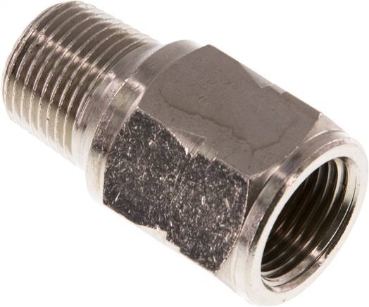 Mini-Rückschlagventil R/Rp 3/8" (AG/IG), Messing vernickelt