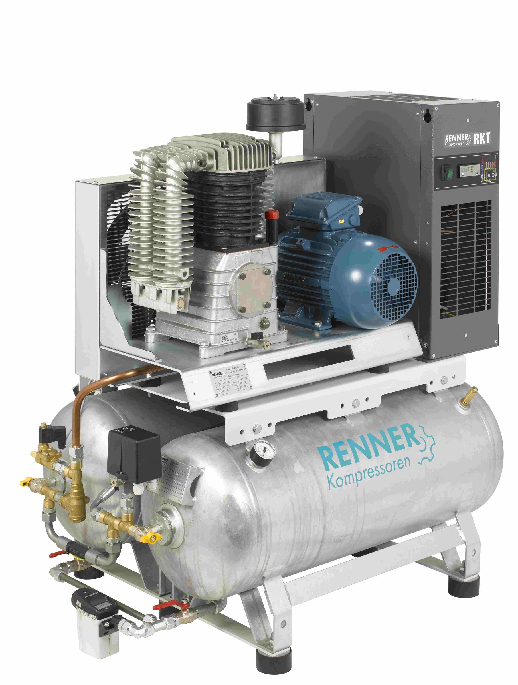 RENNER RIKO 700/2x90 KT Industrie-Kolbenkompressor 10 bar - Kesselanl. , zulassungsfrei, Kältetrockner