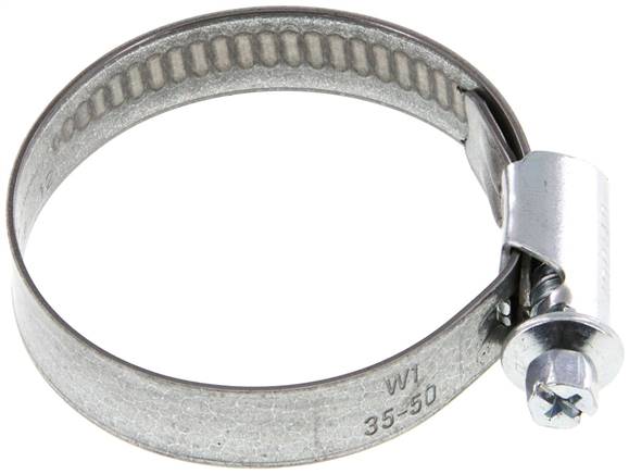 12mm Schlauchschelle 35 - 50mm, Stahl verzinkt (W1) (NORMA)