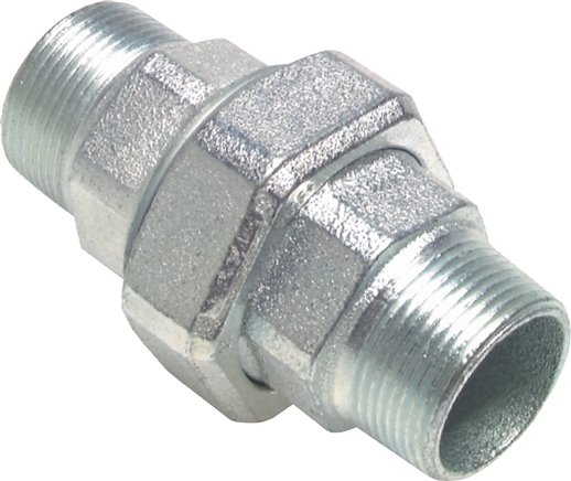 Doppelnippel trennbar R 3/8"-R 3/8", Temperguss verzinkt