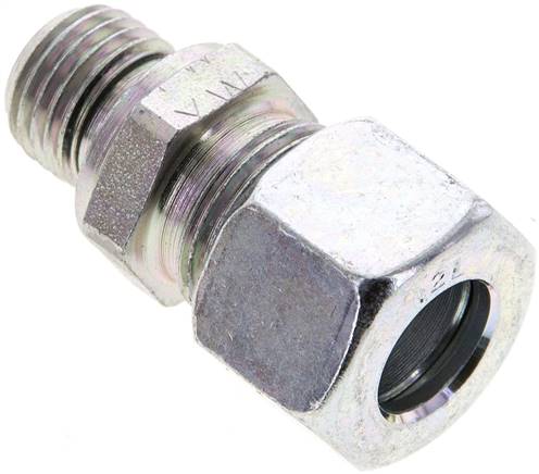 Gerade Schneidringverschr. M 14x1,5-12 L (M18x1,5), Stahl verzinkt, Dichtung FKM