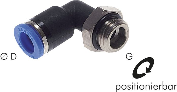 Winkel-Steckanschluss G 1/4"-8mm, IQS-Standard, GL