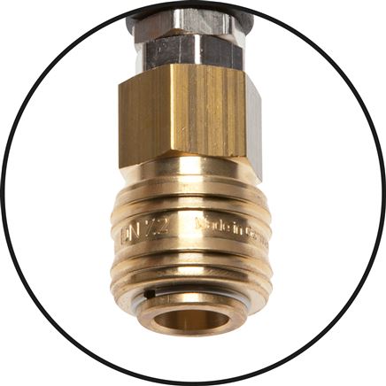PUR-Spiralschlauch 12 x 8mm mit Kupplung, 6,0mtr. Arbeitslänge, NW 7,2