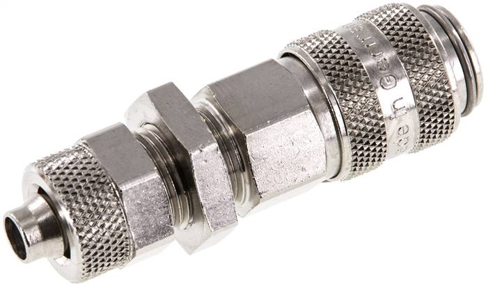 Schott-Schnellkupplung (NW5) 8x6mm Schlauch, Messing vernickelt